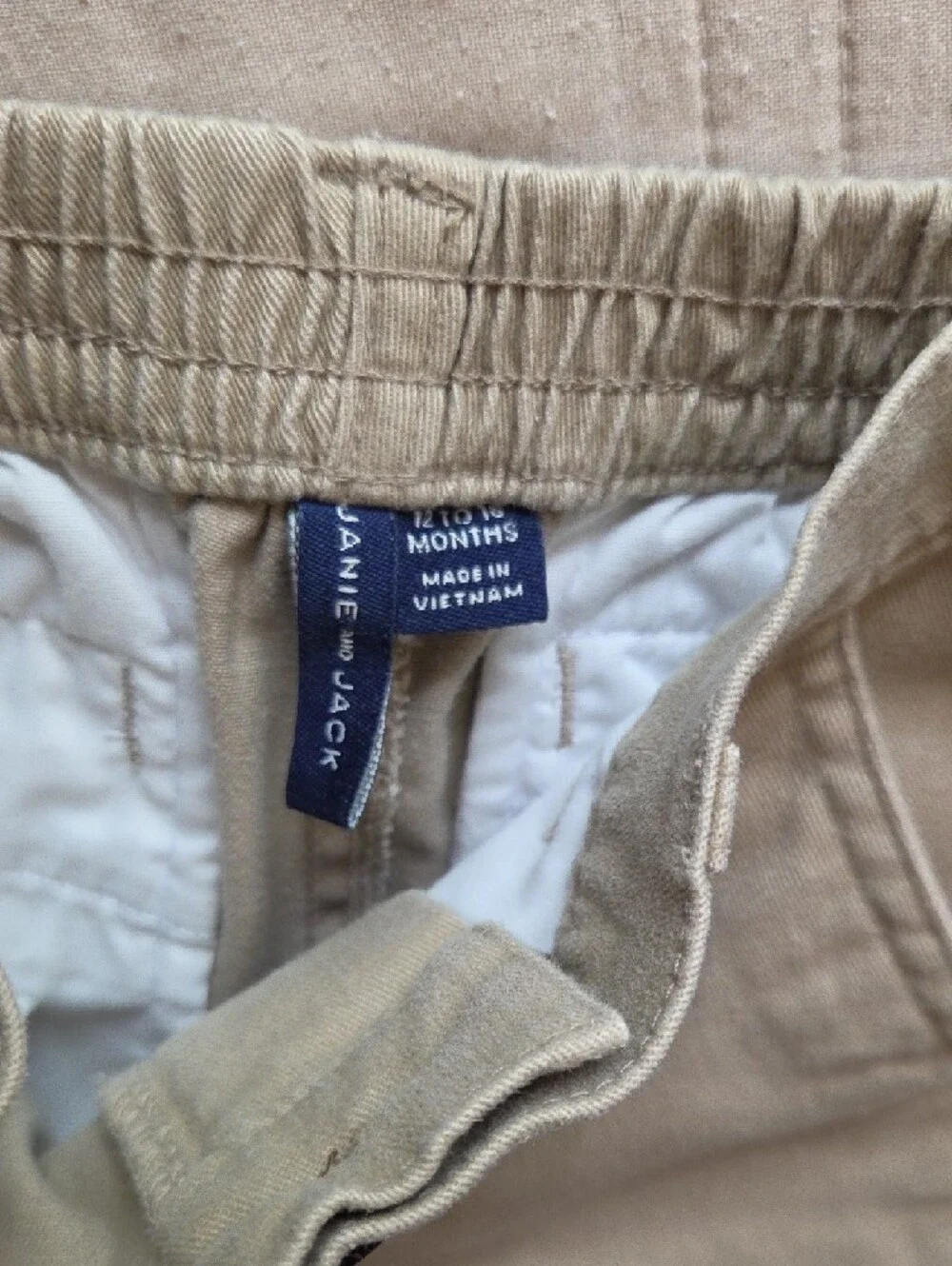 Janie and Jack Boys Tan Jogger Pants